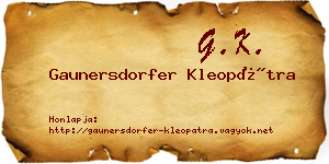 Gaunersdorfer Kleopátra névjegykártya